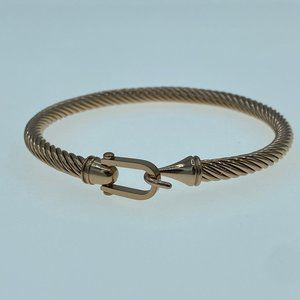 Solid 18K Rose Gold Filled Cable Twist 5MM Bangle!
